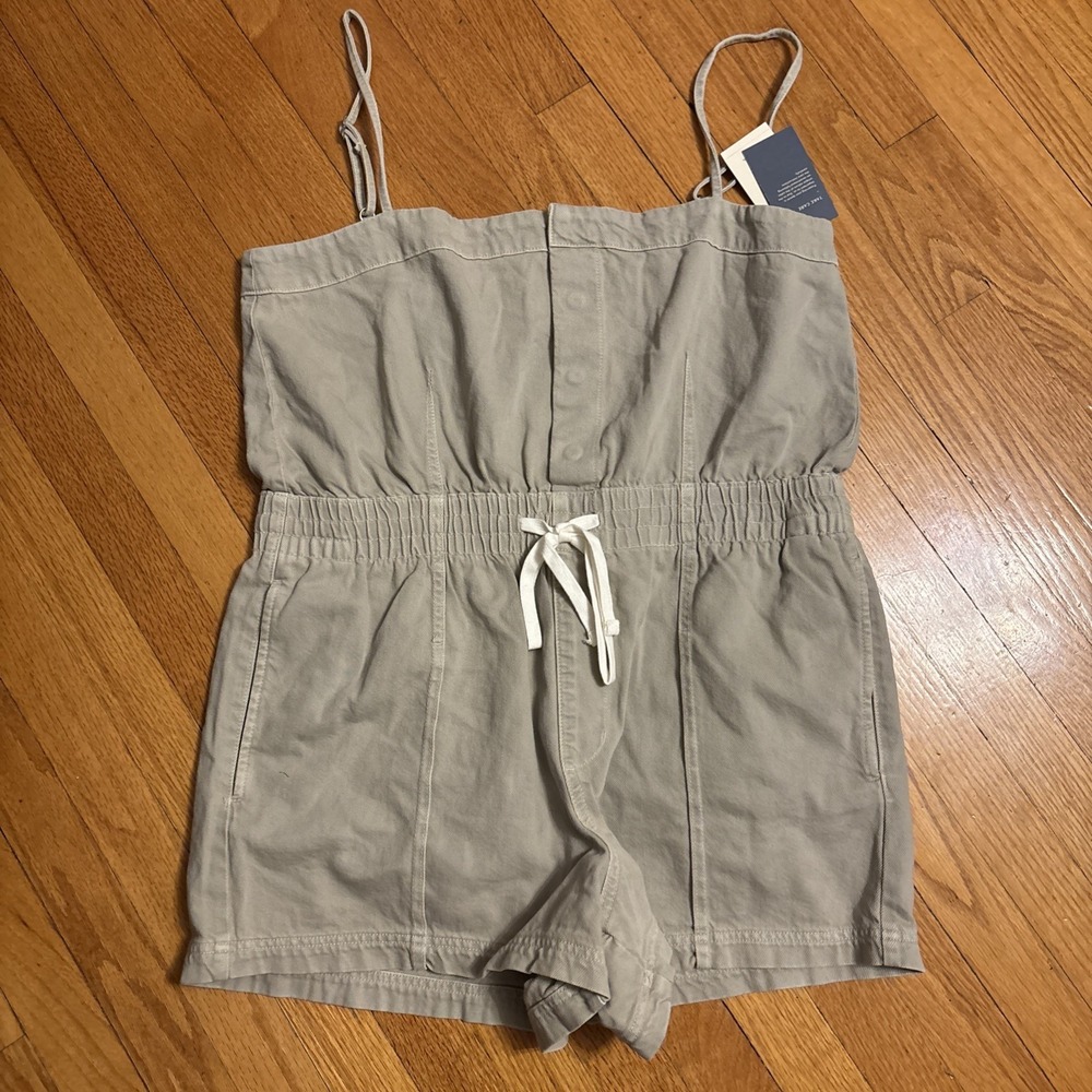 Universal Thread Romper Womens XL Khaki Green Twill Drawstring Waist Pockets